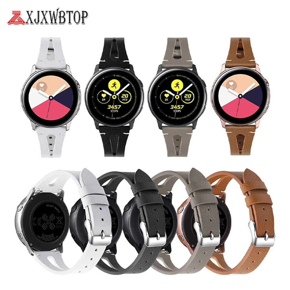 20 мм ремешок из натуральной кожи для Samsung Galaxy Watch Active Band 42 Sport S2 Quick Release кожаный
