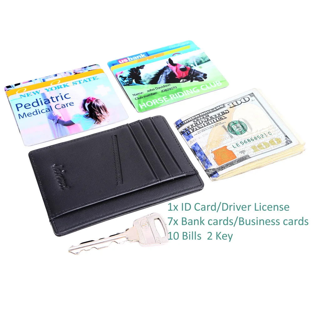 Мужской тонкий кошелек RFID передний карман минималистский безопасный кредитный