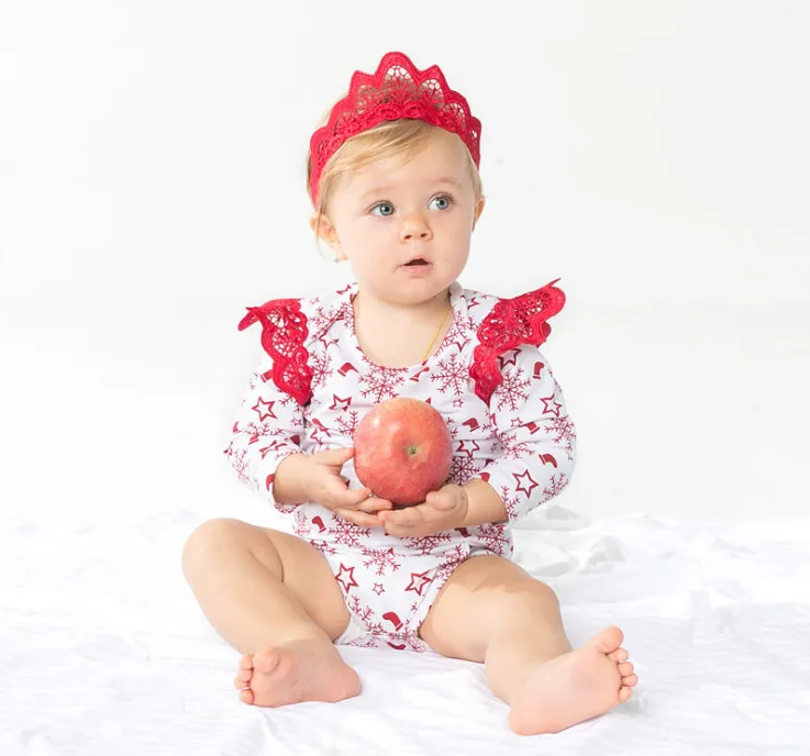 Милые Детские Боди и повязка на голову с короной комплект одежды из 2 предметов