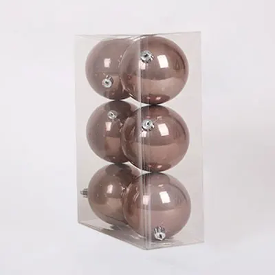 10cm Milk Coffee 6pc 3-10 см Высококачественный серый Рождественский шар подвесные украшения декор домашнего окна кулон день рождения для дерева - Color: 10cm Milk Coffee 6pc