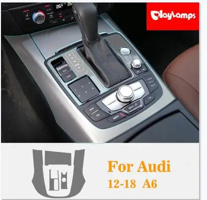 gear shift cover Автомобильные наклейки из ТПУ для Audi, панель переключения передач, декоративные внутренние наклейки из ТПУ для двери, для Audi A6 2012-, аксессуары - Название цвета: gear shift cover