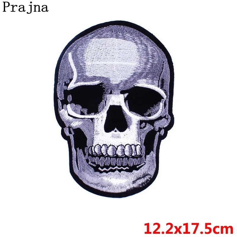 Prajna нашивки в стиле панк пистолеты N Розы череп железные наклейки большая вышивка нашивки для байкеров одежда большие нашивки Лидер продаж - Цвет: Цвет: желтый