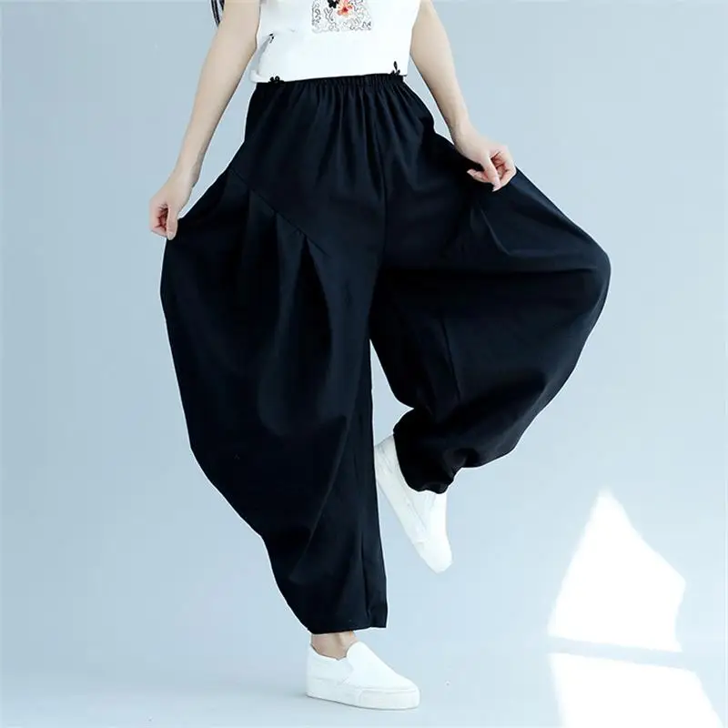 Женские брюки 2017 осенние новые стильные повседневные хлопковые свободные с