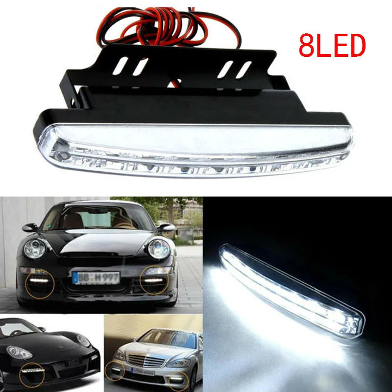 8LED Day time Driving Running Light Car Fog Lamp Waterproof DC 12V