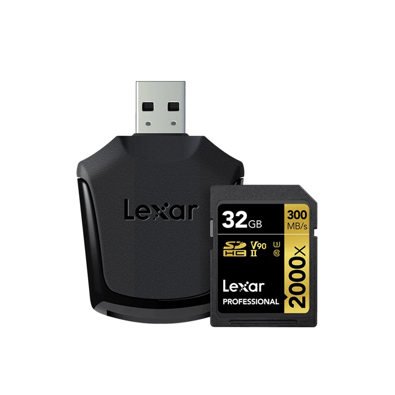32GB Оригинальная флеш-карта Lexar 300 МБ/с./с, 64 ГБ памяти, sd-карта, 32 ГБ, 128 ГБ, 2000x, SDXC, UHS-II, U3, высокая скорость, карта для 3D 4K цифровой DSLR камеры - Емкость: 32GB