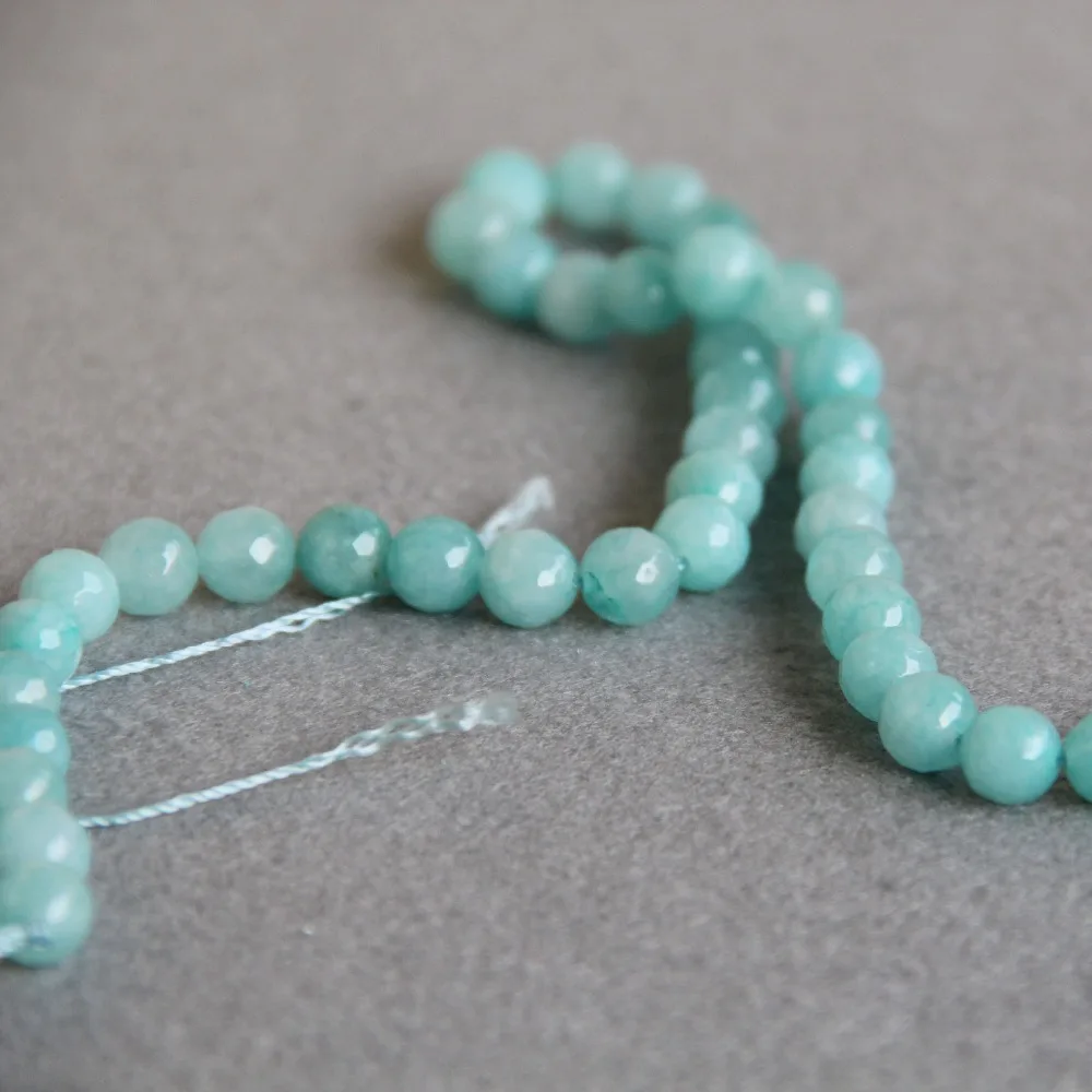 8mm Faceted Natural Light Green Aventurine Beads Round DIY Stone For Necklace Bracelet 15inch Jewelry Making Design Wholesale | Украшения и