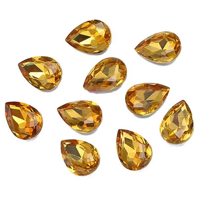 topaz 20x30 мм, форма в виде капли Piontback швейные стразы из блестящего стекла камни и кристалл страз ремесла DIY пришить стразы для одежды - Цвет: topaz