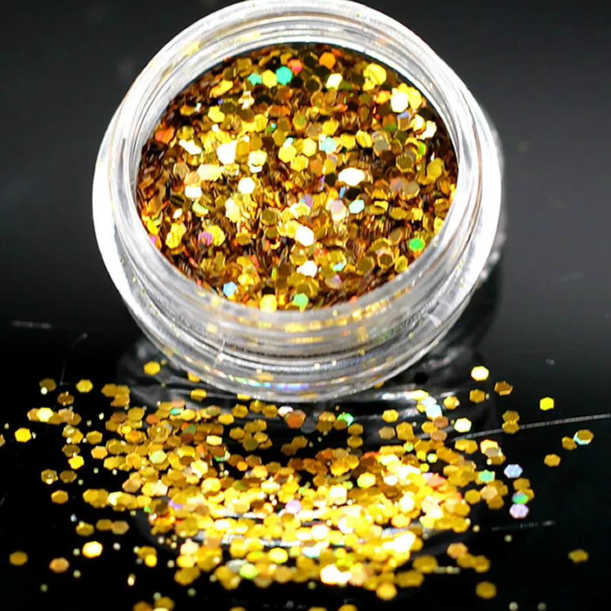 

1 Box Laser Gold Color Sequins Nails Gel Nail Polish Gel Polish Set For Manicure Semi Permanent UV Gel Varnish Hybrid nail art