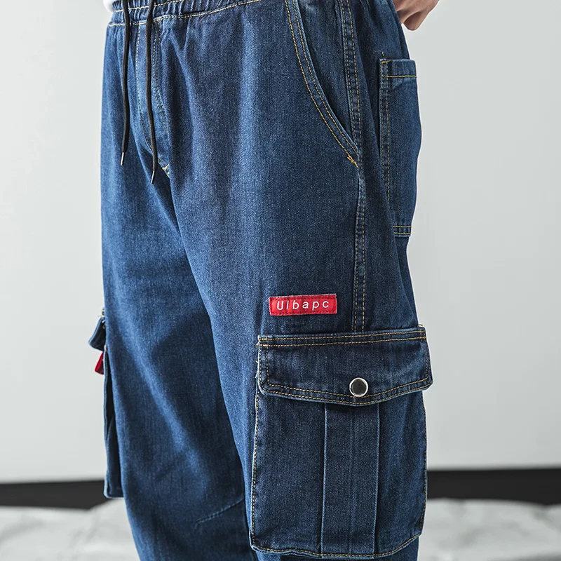 Мужские джинсы-шаровары FUODRAO в стиле хип-хоп повседневные брюки-карго с карманами
