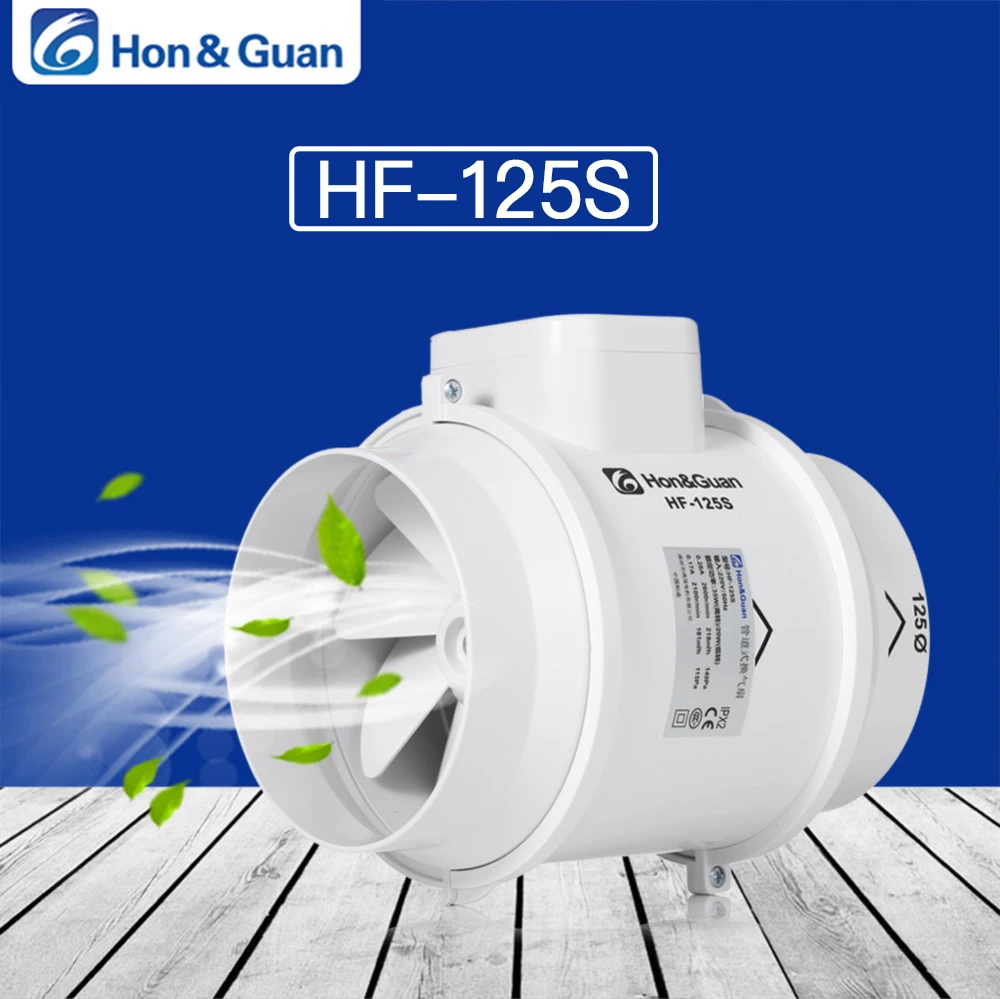 5 дюймов Extractor Вытяжной вентилятор смешанного потока вентиляции исчерпаны