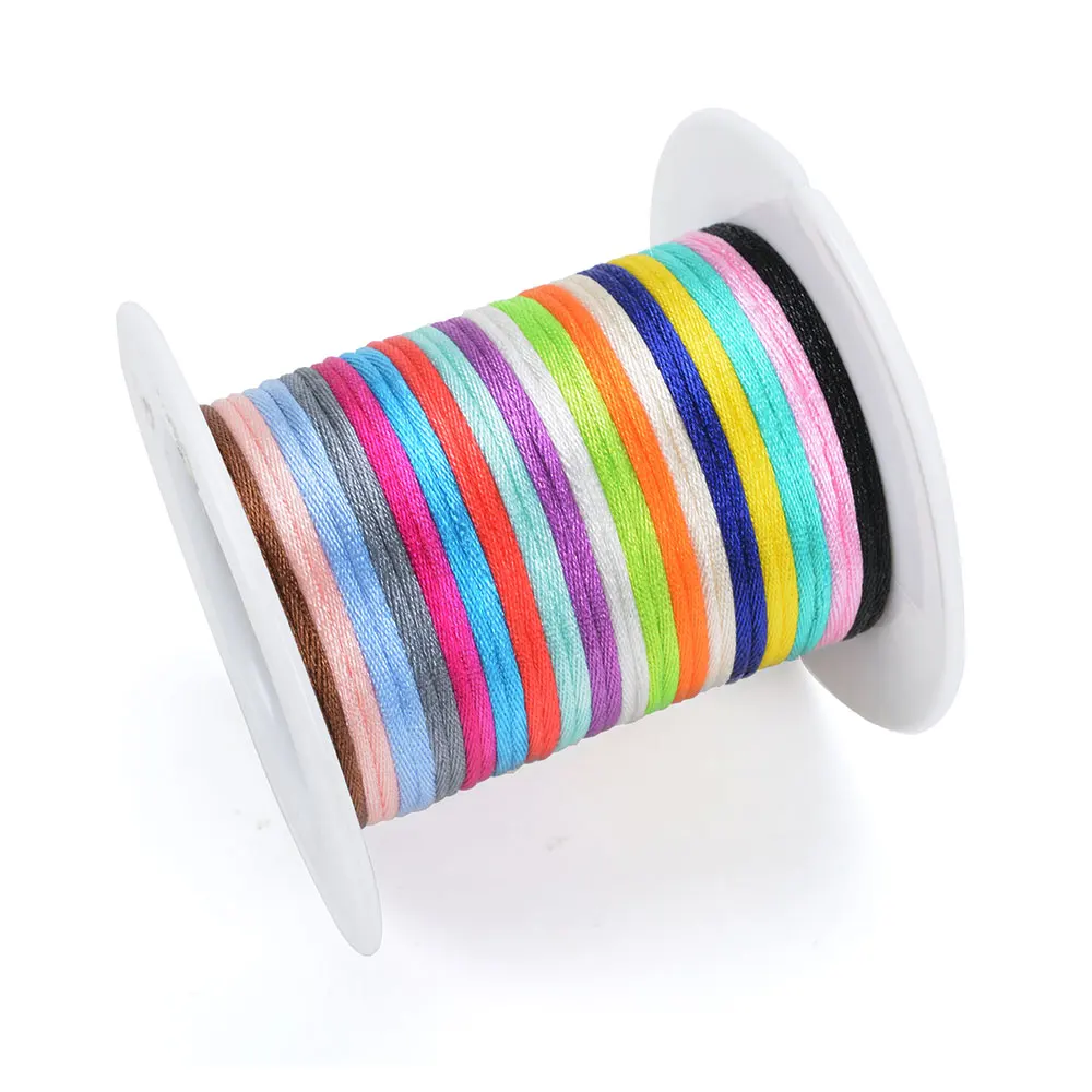 Cadena con Clip para chupete, cord&oacute;n de nailon de 50m para fabricaci&oacute;n de collar de dentici&oacute;n, cuentas de silicona, hilo de joyer&iacute;a satinada hecho a mano, 1,5mm-3