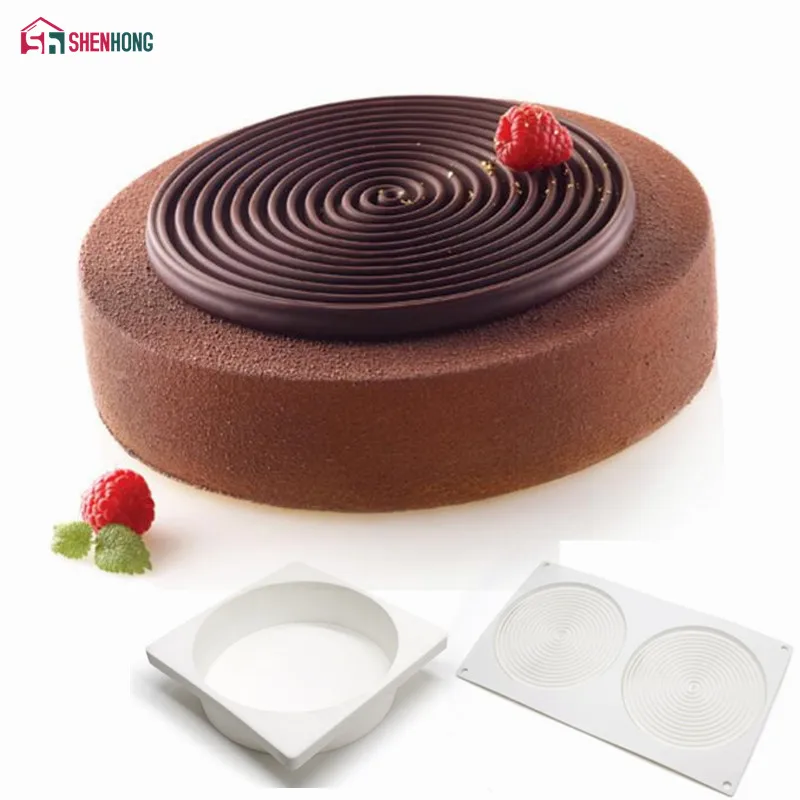 

SHENHONG 2PCS Tourbillon Cake Mould 3D Non-stick Silicone Mold Art Mousse Moule Silikonowe Baking Pastry Tool For Muffin Brownie