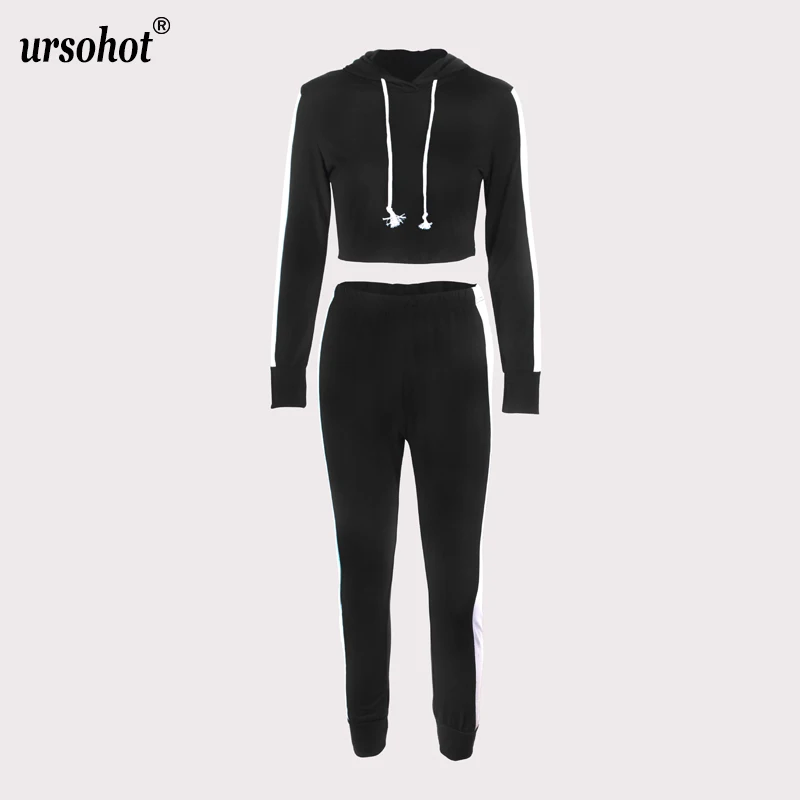 Ursohot/осенние женские спортивные костюмы в стиле пэчворк повседневный короткий