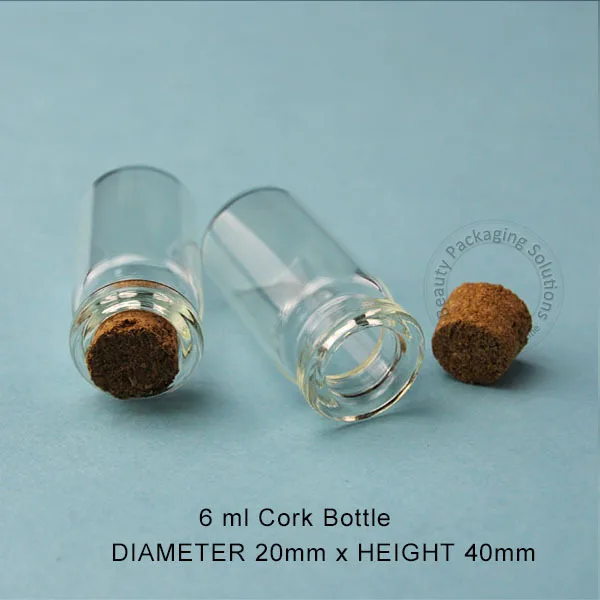 20 шт./лот продвижение 6 мл Стекло Корк бутылки мини образец флакон малый 1/5 унц. jar