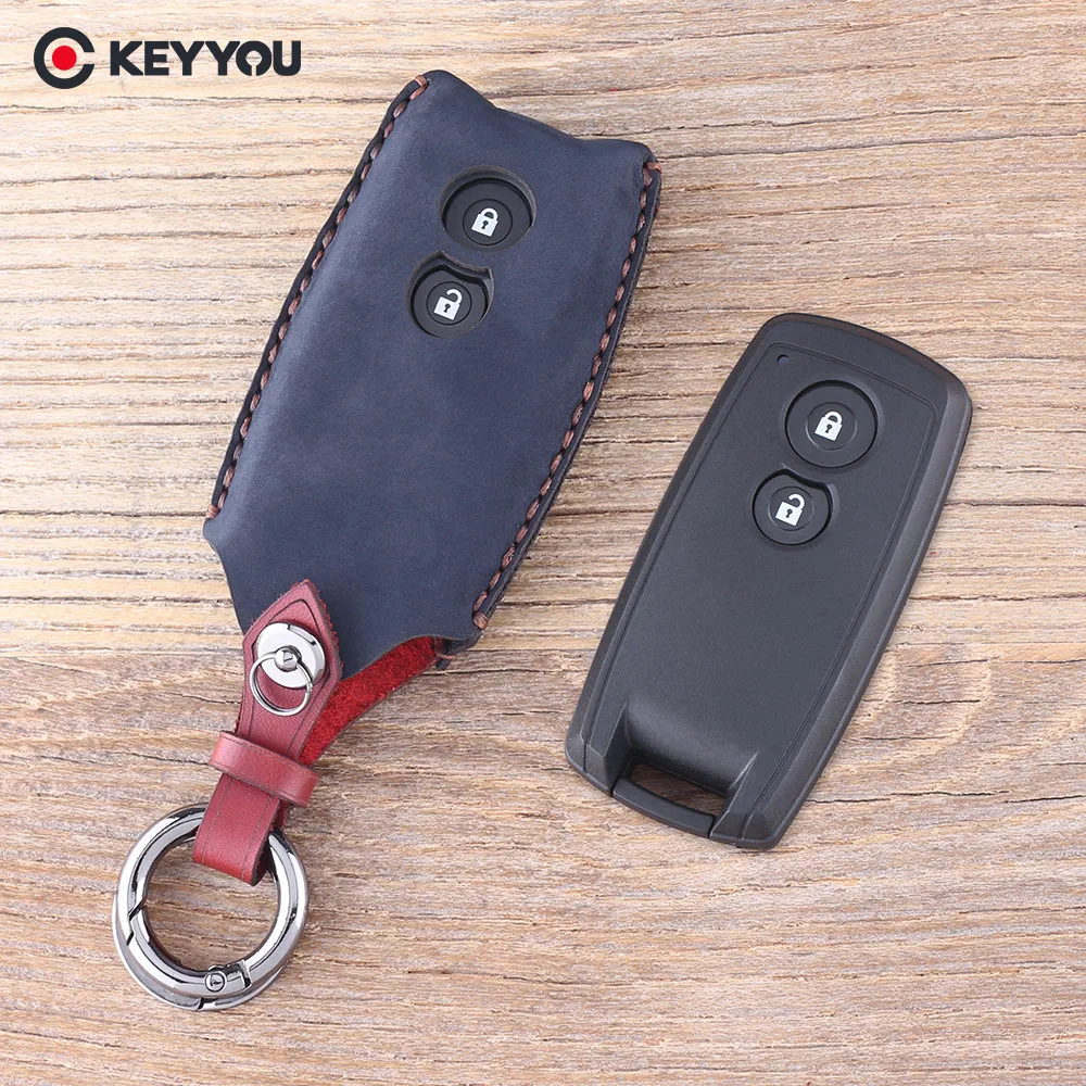 Кожаный чехол для ключей от KEYYOU 2 кнопки Suzuki SX4 Grand Vitara Swift пульт дистанционного