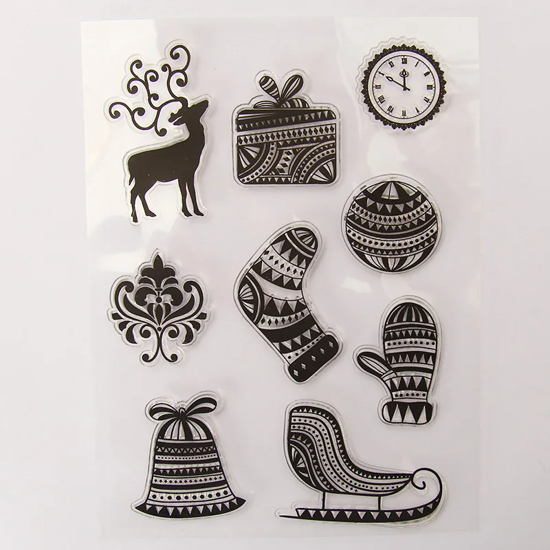 vintage Santa's gift stocking silicone clear stamp for scrapbooking DIY craft decoration soft kids stationery | Канцтовары для