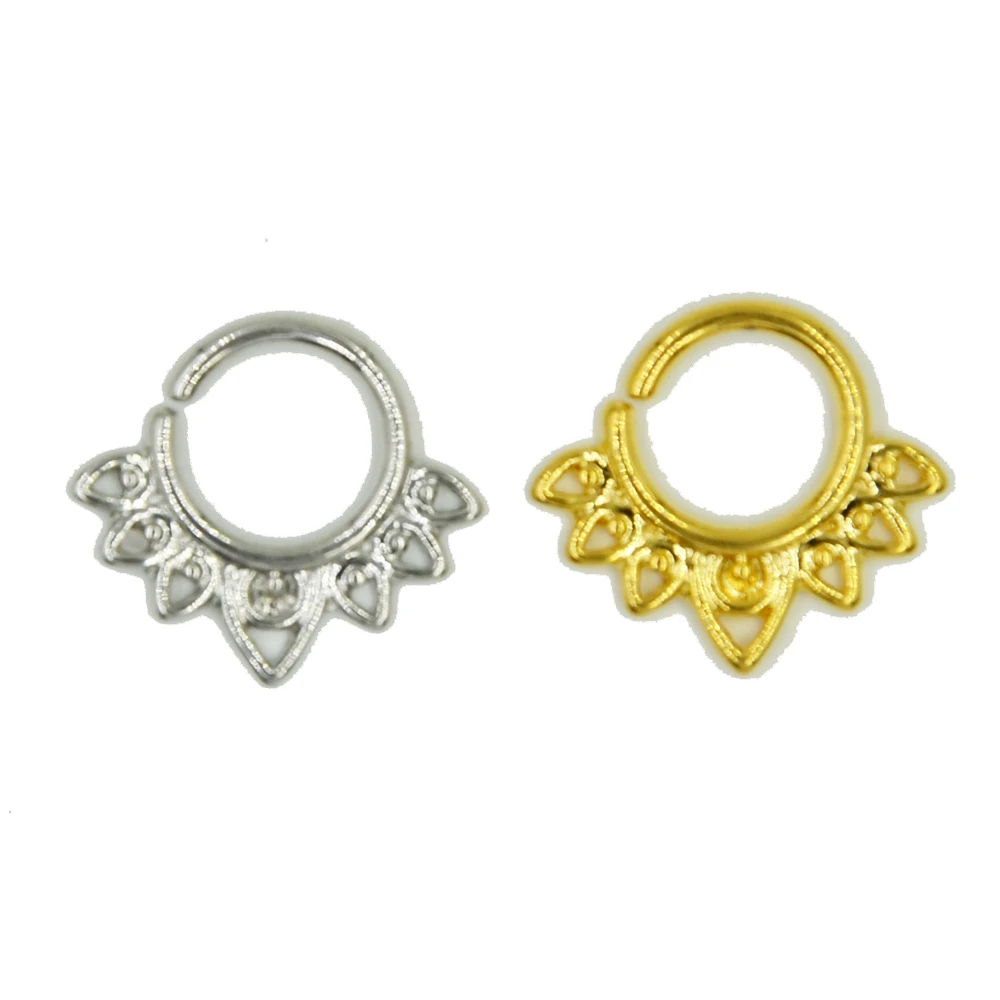 5 шт. анодированное кольцо для пирсинга носа с фианитом|body jewelry|septum clicker piercingnose ring |