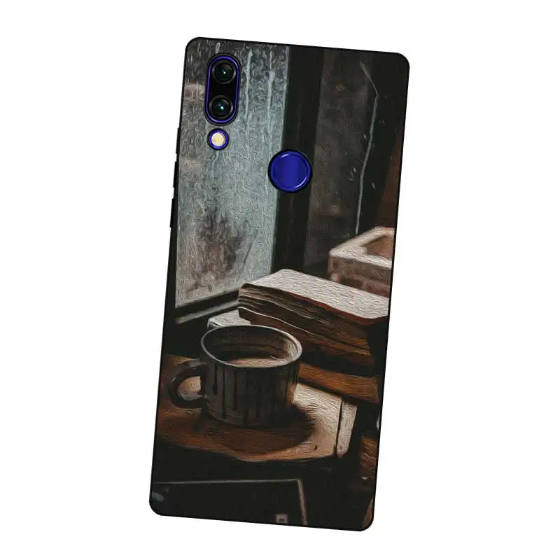 N288 Черный силиконовый чехол для кофе и книги Xiaomi Redmi Note 3 4 4X5 5A 6 7 Pro Global |