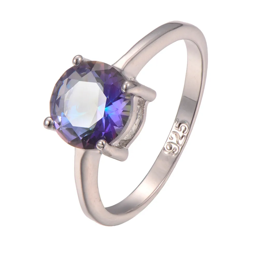 Кольцо из серебра 925 пробы с радужным кристаллом|ring size|ring size 5designer ring |
