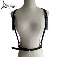 new womens bra black body harness sexy leather metal gothic pentagram cage bra bondage harness star harness bra accessories