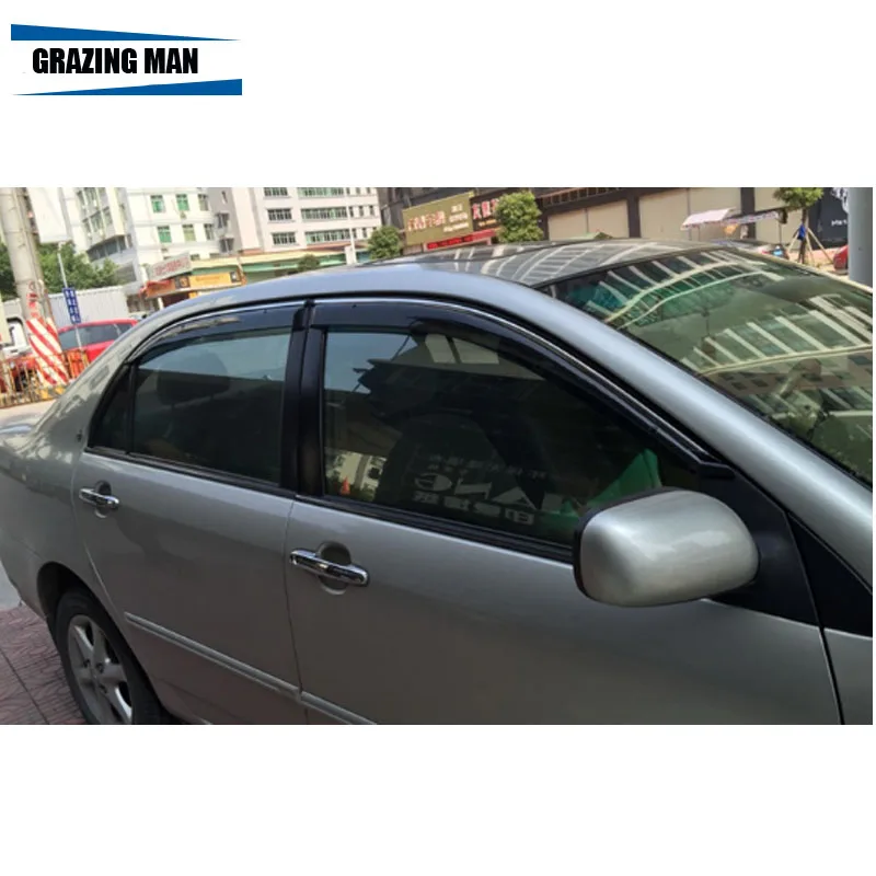 

Sun visor High quality PP material car Window Visor Wind Deflector Sun Rain Guard Defletor for COROLLA 2001-2005