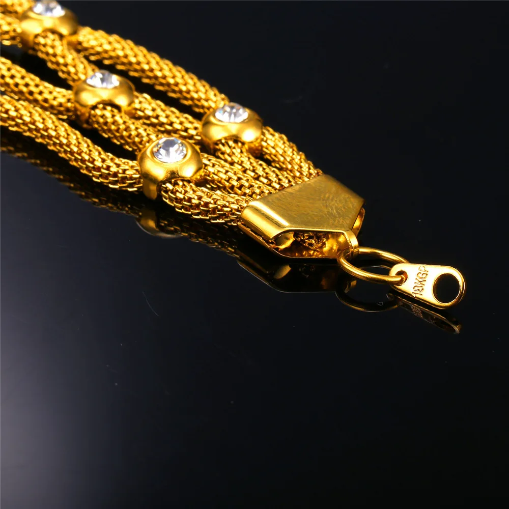 U7 Позолоченный/ Стальный Браслет Для Женщин Подарок Ювелирные Изделия Оптом