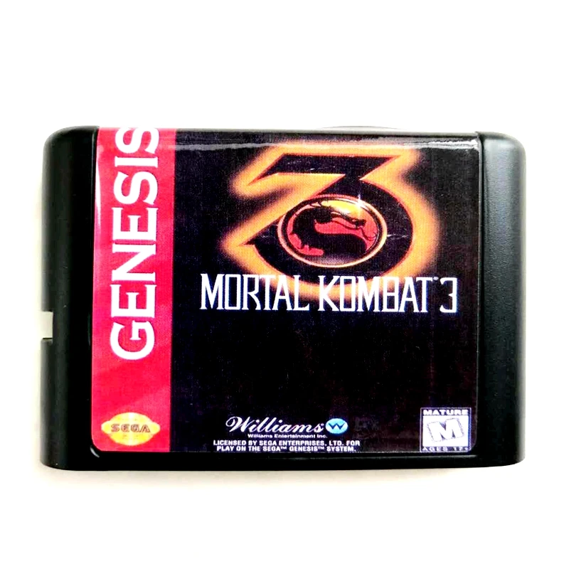 Карта памяти Mortal Kombat 3 16 бит MD для Sega Mega Drive 2 SEGA Genesis Megadrive|Картриджи| |