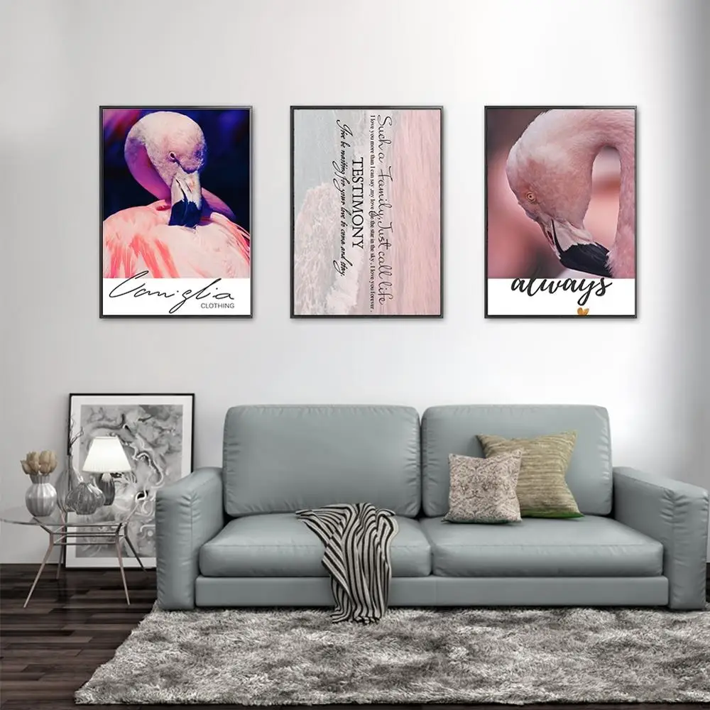 Любовь скандинавский акварель Корона пара Фламинго картина с рисунком животных