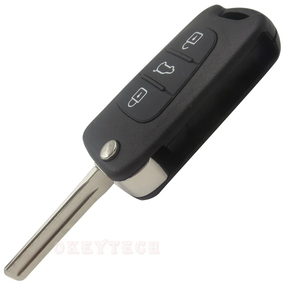 OkeyTech дистанционный флип кейс для ключей с 3 кнопками Hyundai Avante I30 IX35 Kia K2 K5 Sorento Sportage