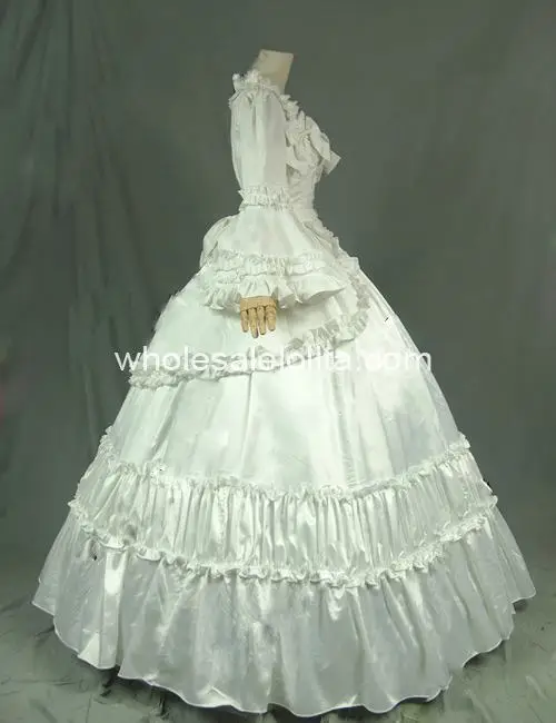 Белое Бальное Платье 19 го века в викторианском стиле вечернее платье старинная
