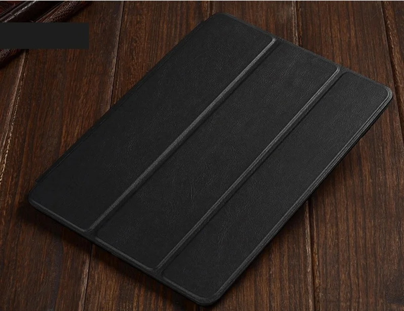 Умный чехол для iPad 9,7 дюймов трехслойный чехол для iPad с функцией автоматического сна/пробуждения стоячий из искусственной кожи чехол для Apple iPad - Цвет: black