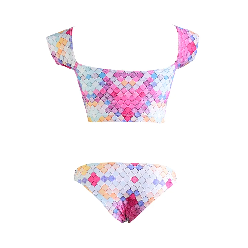 Женский раздельный купальник в клетку Пляжное платье на одно плечо с пуш-ап