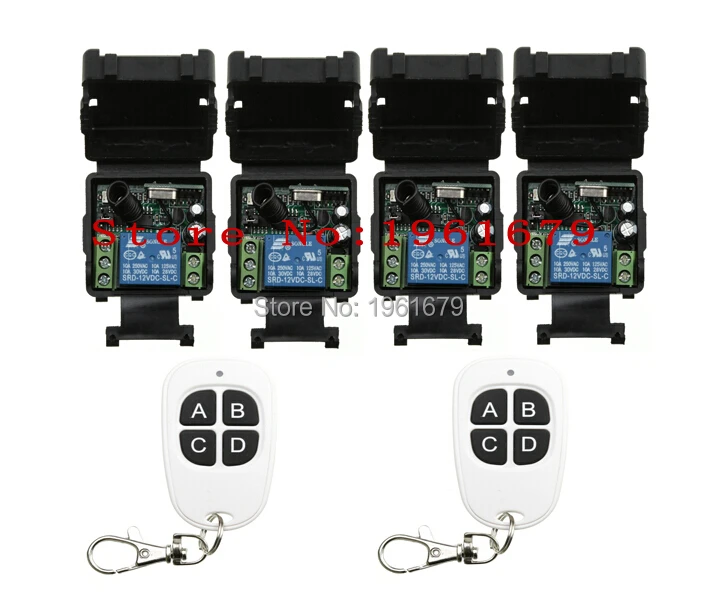 

DC 12 v 1CH mini wireless remote control switch 4 piece 35MM*32MM*17MM receiver&2 piece transmitter