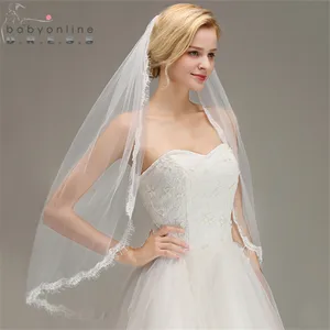 Элегантная короткая свадебная вуаль Veu de Noiva с ресницами и гребнем, однослойная Тюлевая свадебная вуаль, свадебные аксессуары, вуаль для бракосочетания