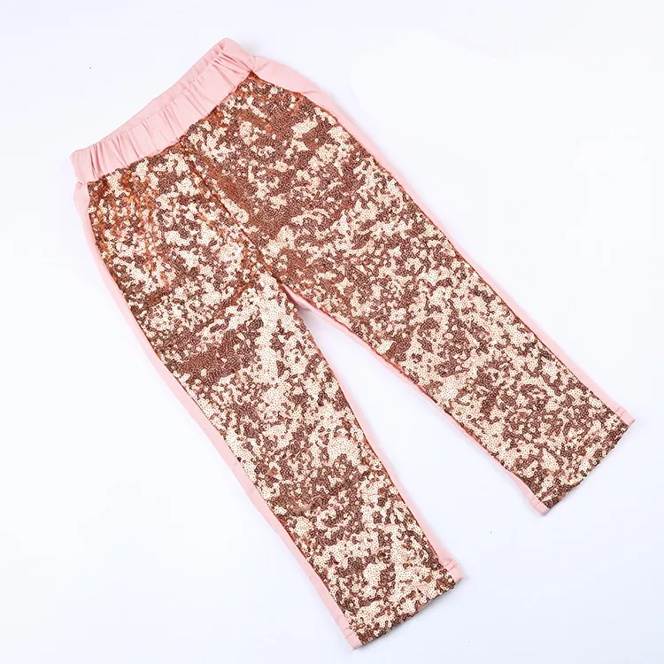 2018 популярные детские штаны с радужными блестками модные блестящие леггинсы для