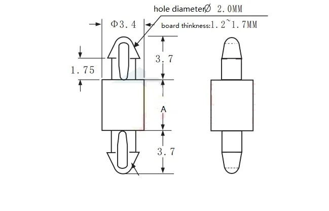 100 шт. монтажные распорки для печатной платы толщина отверстия 2 0 мм 1 2-1 7 |