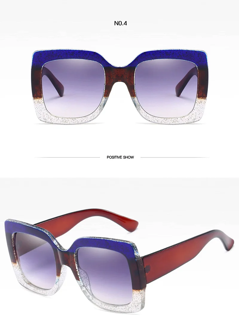 Fashion Square Sunglasses Women Luxury Brand Designer Oversized Frame Way Out Sun Glasses Hipster Ladies Shades Visor Oculos Top