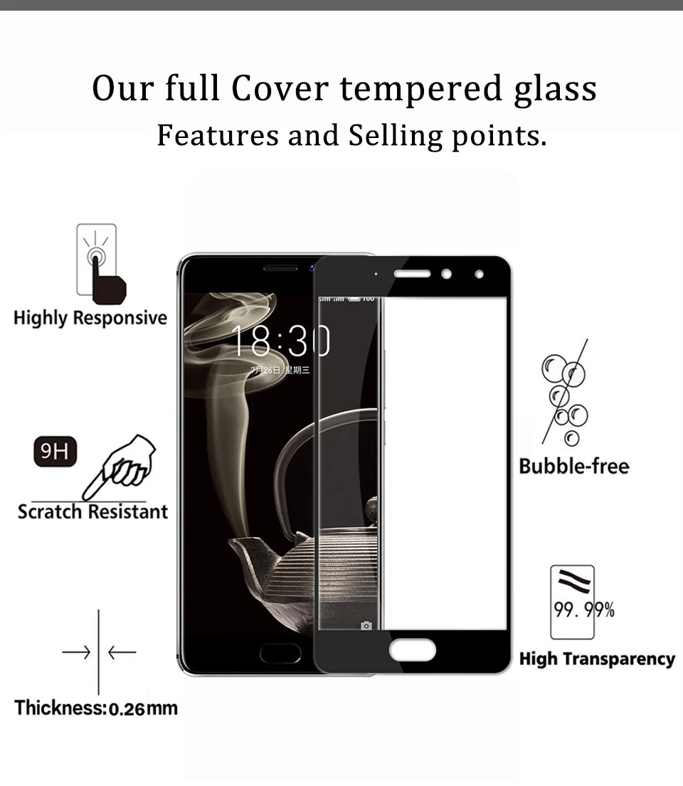 RONICAN 9H полное покрытие из закаленного стекла для Meizu Pro 7 Plus Защитная пленка для экрана для Meizu Pro 7 Plus стеклянная пленка для Meizu Pro7