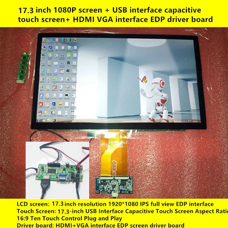 10 1 дюймовый 17 3x1920 IPS точечный емкостный сенсорный экран ЖК модуль HMDI портативный