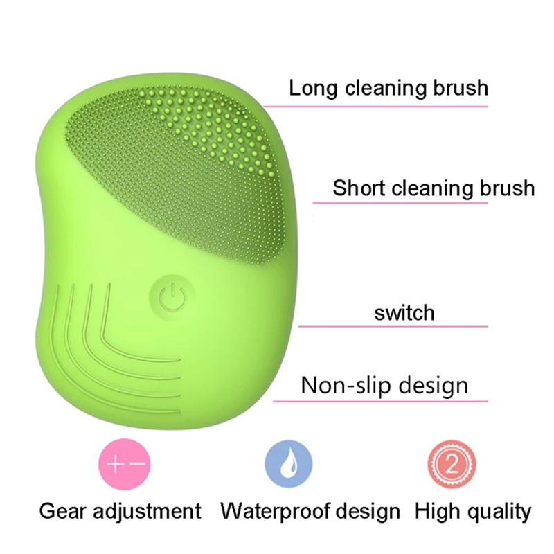 Мини фрукты Электрический силикагель лица очищающая щетка вибрации Очиститель