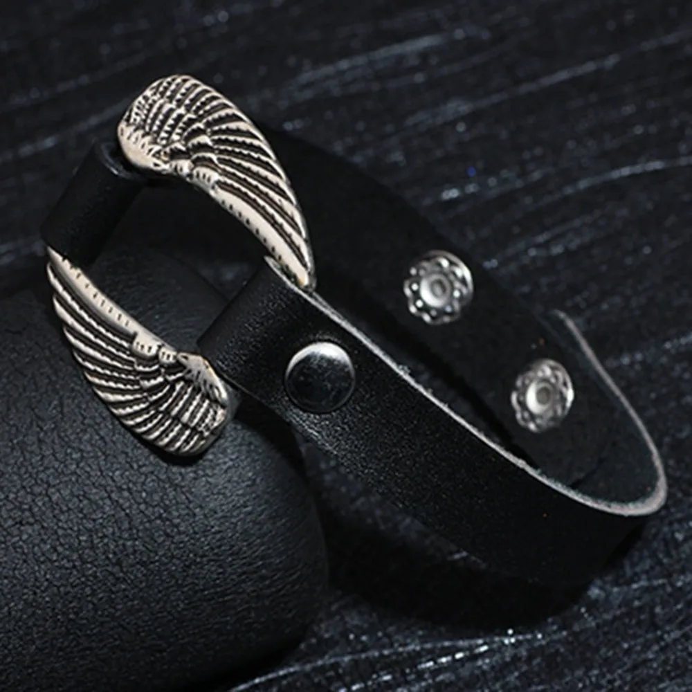 Мужской винтажный браслет из ПУ кожи с крыльями ангела|Браслеты шармами| |