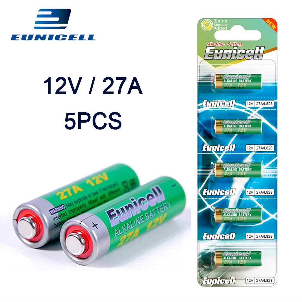 

5pcs/lot 50mAh Alkaline Dry Battery 12V 27AE 27MN A2 L828 Small Batteries for Toys, Doorbell, Car alarm, Car Remote Control etc