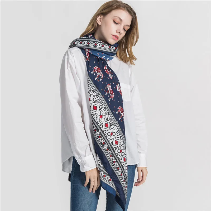 Elephant design party with a multi-purpose cotton and hemp tassel scarf | Аксессуары для одежды