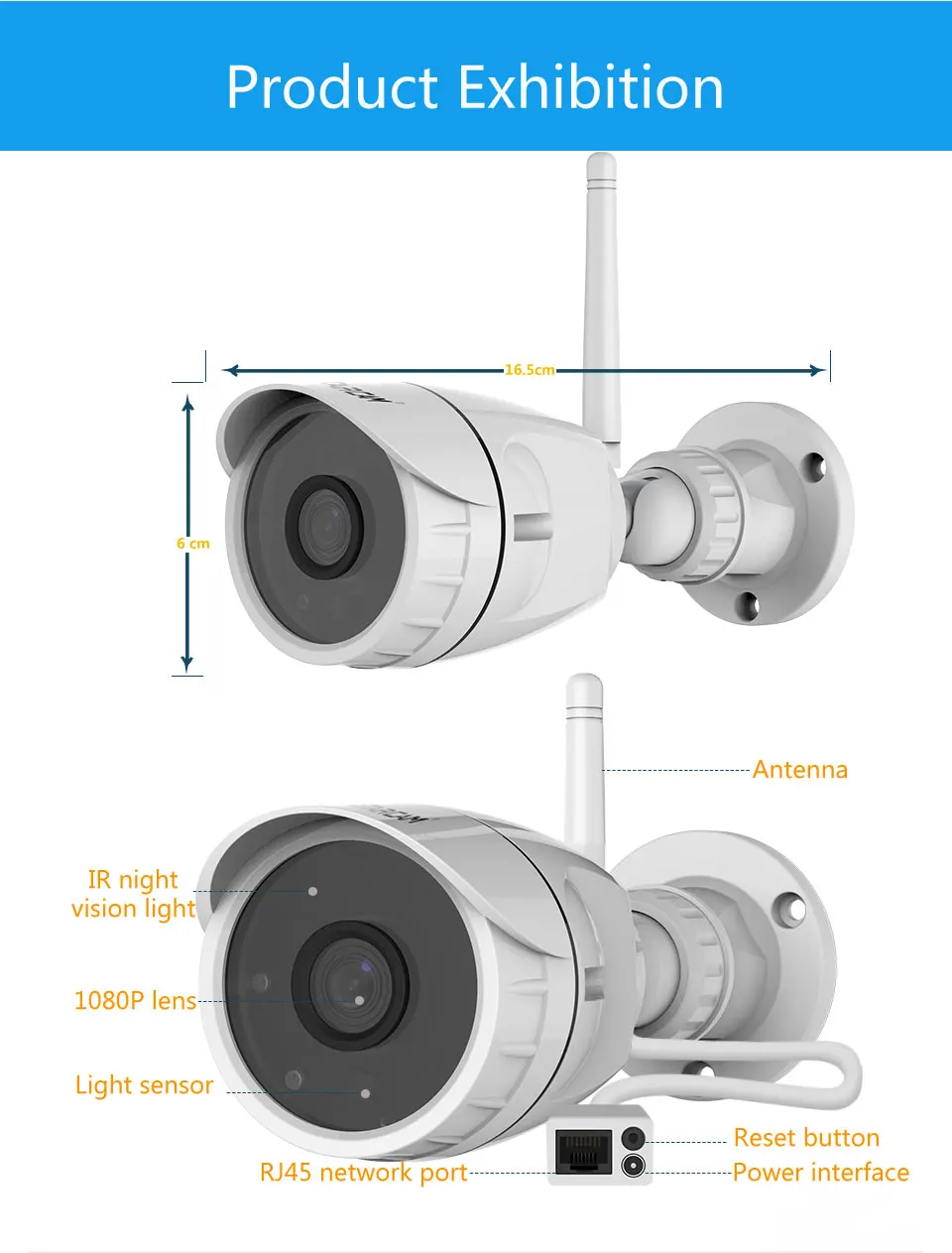 VStarcam 1080P 2MP FHD Безопасность Видеонаблюдение Камеры Беспроводной ИК-CUT CCTV Наружная IP Kамера C17S