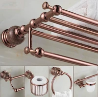new brass and jade rose gold bathroom accessories setpaper holdertowel barsoap baskettowel rackhook bathroom hardware set
