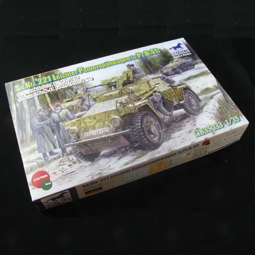 Bronco MODEL 1/35 SCALE military models #CB35033 Sd.Kfz.221 Leichter Panzerspahwagen (s.Pz.B.41) plastic model kit | Игрушки и хобби