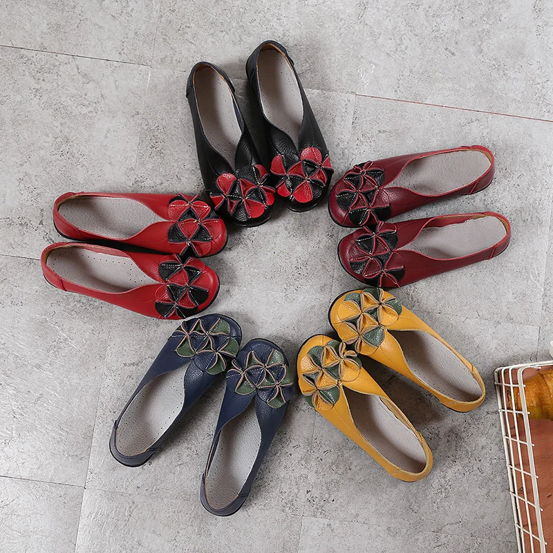 Женские мокасины из натуральной кожи на плоской подошве Размеры 35-44 | Обувь