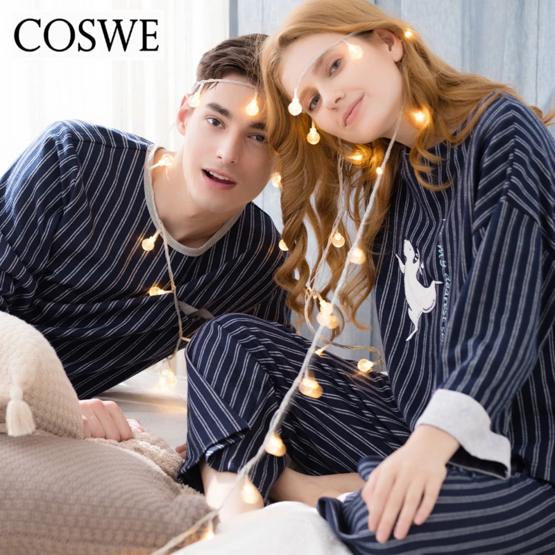 Coswe Новый Для мужчин Хлопковые пижамы длинные Masculinos для S набор с длинным Брюки Homme