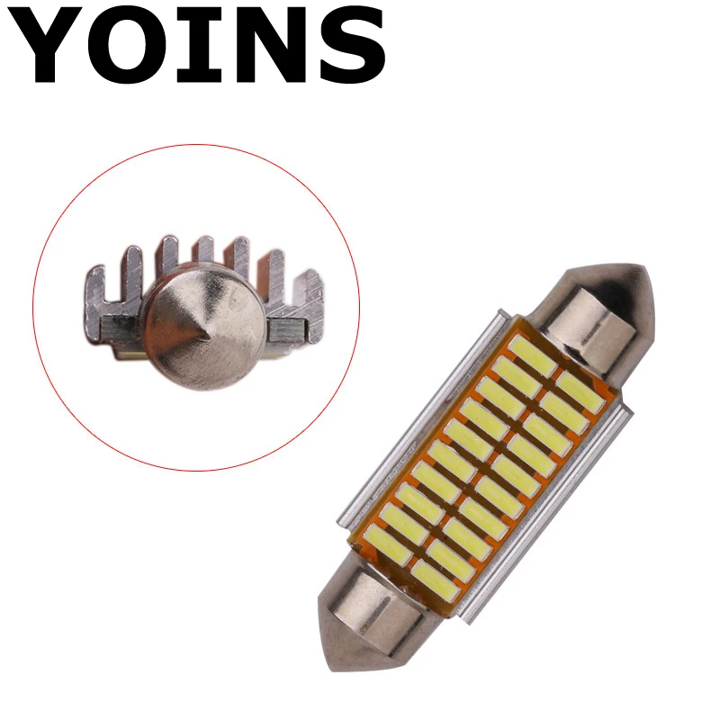 2 шт./39 мм/41 мм C5W 20 SMD 4014 Светодиодный лампочки CANBUS ERROR FREE автомобильный фестонный