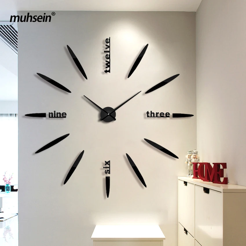 

Muhsein Acrylic Arrow Wall Clock Large Size Mute Quartz Clocks 3D Diy Wall Sticker Clock Decorate Office Home Livingroom Watch